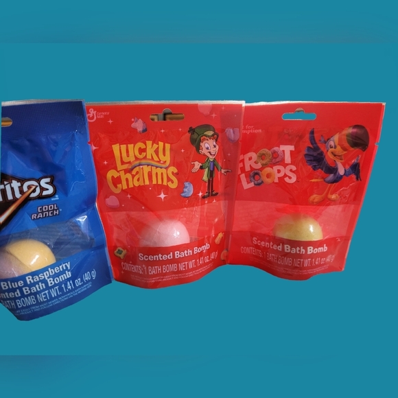 NEW BATH BOMBS LOT 4 ~ FROOT LOOPS ~ LUCKY CHARMS ~ DORITOS ~ SWEETHEARTS - Picture 3 of 4